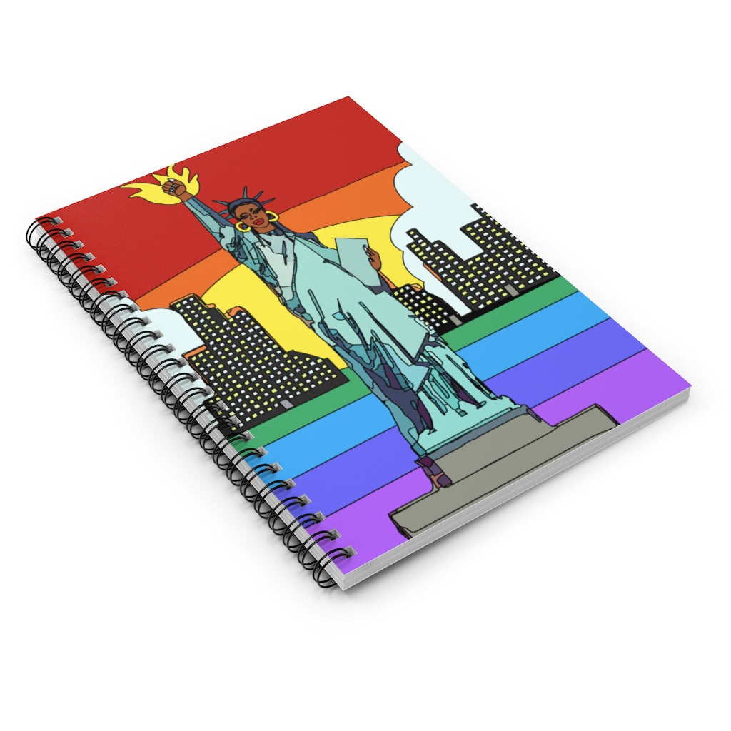 Lady Liberty Rainbow Spiral Notebook - Ruled Line | Black Lives Matter