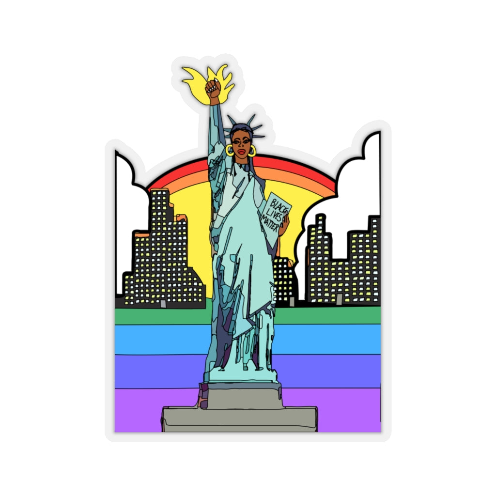 Black Lives Matter Lady Liberty Kiss-Cut Stickers