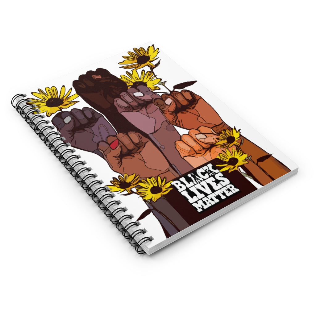 Black Lives Matter Art Illustration Spiral Notebook - Ruled Line