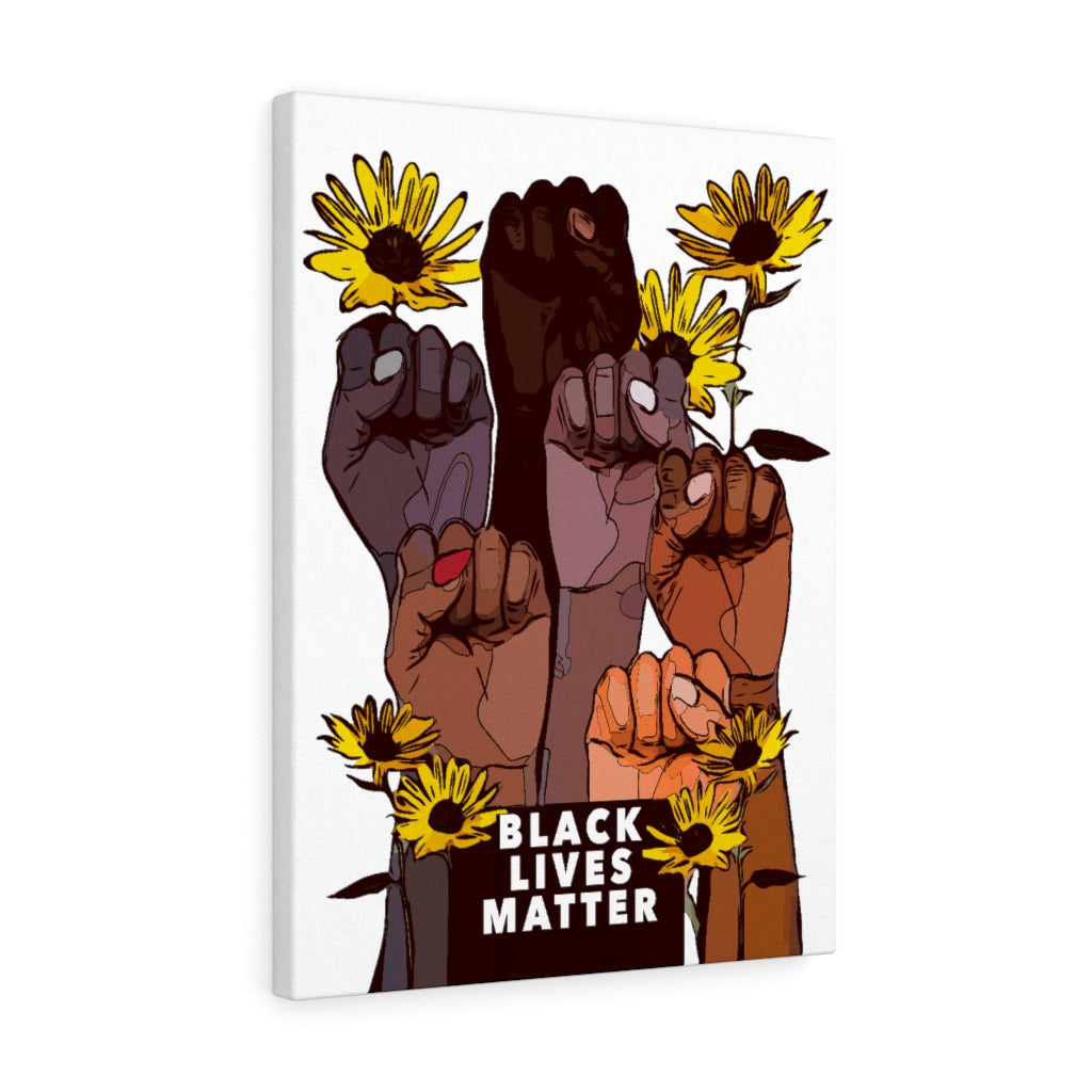 Black Lives Matter Art Plain Text Gallery Wrap Printed Canvas