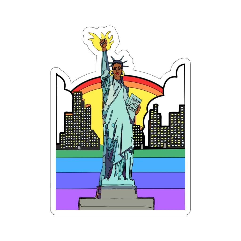 Black Lives Matter Lady Liberty Kiss-Cut Stickers