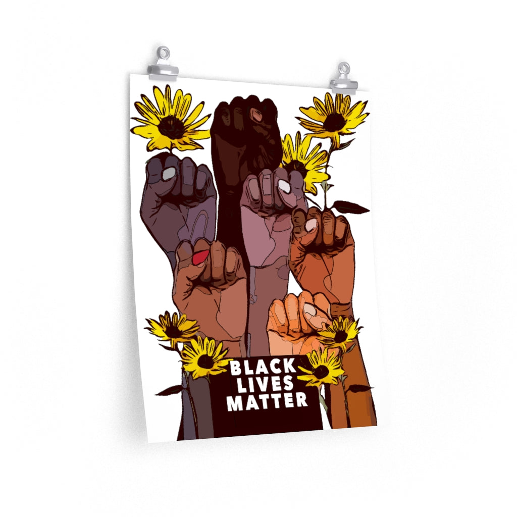 Black Lives Matter Mosaic Pop Art Matte Print Poster (Plain Text Version)