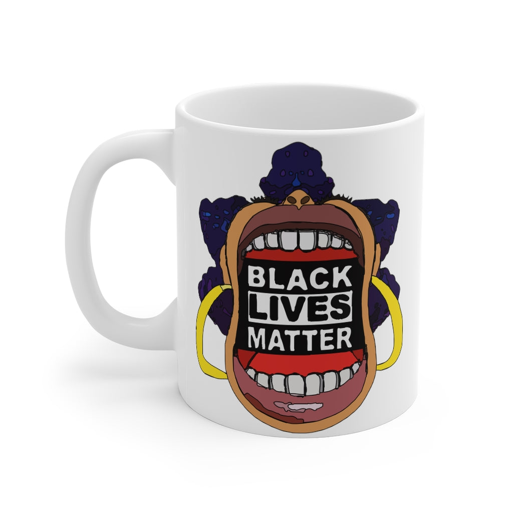 Screaming Black Lives Matter Pop Art Illustration Mug  w/ handle - 11oz