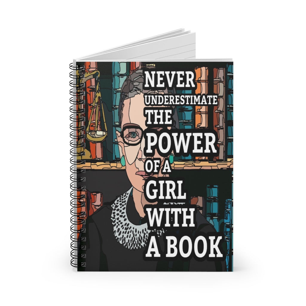 Ruth Bader Ginsburg Inspirational 118 Page Ruled Line Spiral Notebook