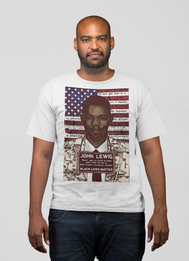 John Lewis Civil Rights Icon Good Trouble Unisex Heavy Cotton Tee