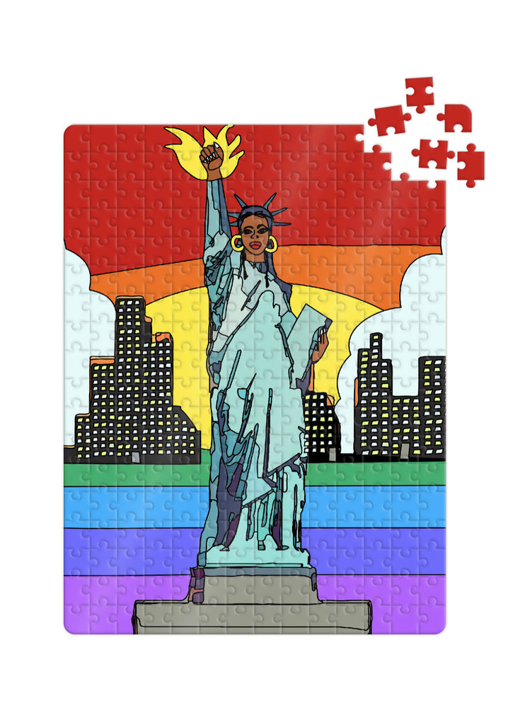 Lady Liberty Mosaic Pop Art Jigsaw Puzzle | 10”X14” 252 Pcs.